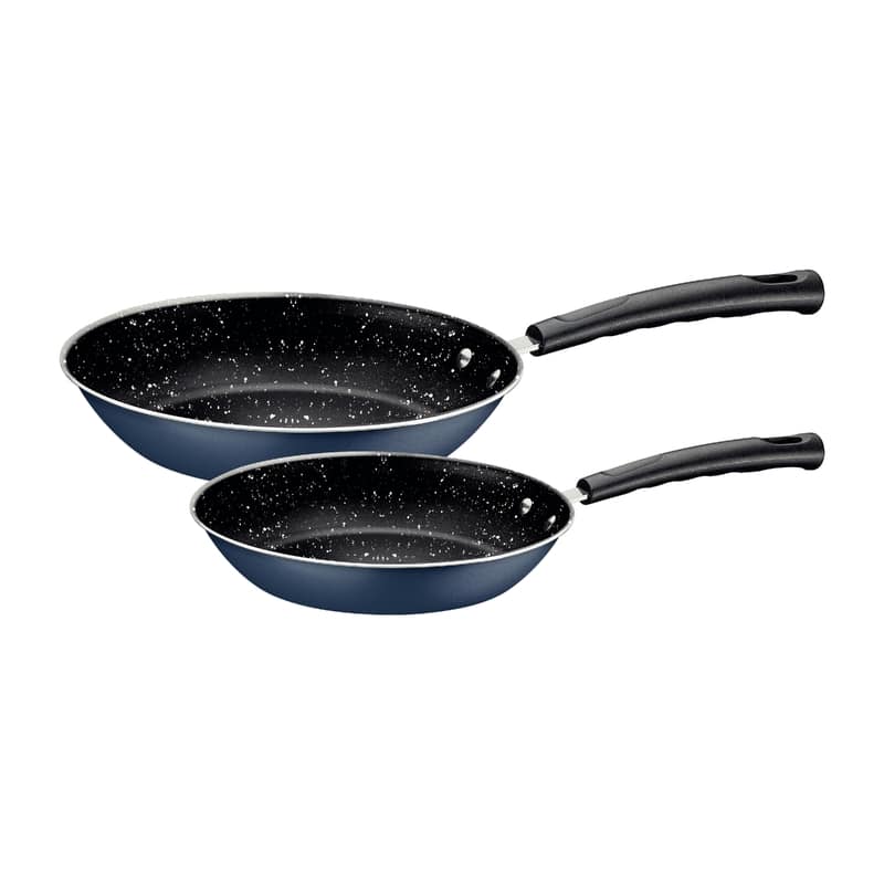 Tramontina 2-Piece Blue Aluminum Nonstick Frying Pan Set – Starflon Max Coating, Heat-Resistant Handles, Dishwasher Safe