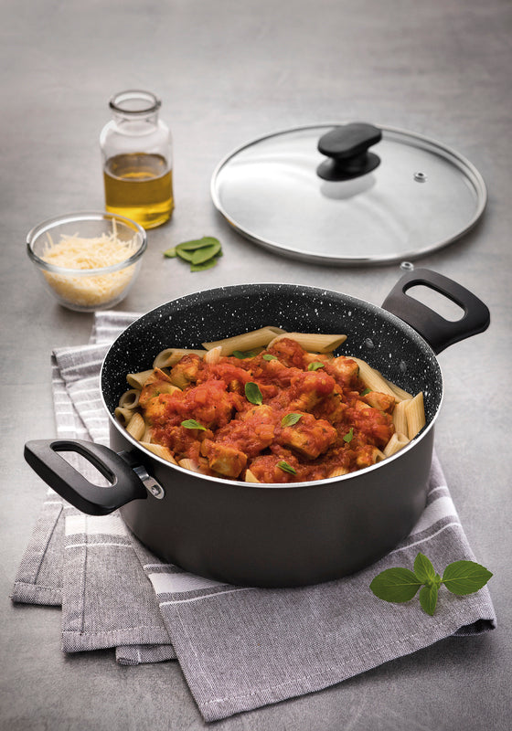 Tramontina Black Aluminum Cookware Set with Interior and Exterior Starflon Excellent Nonstick Coating 7 pieces