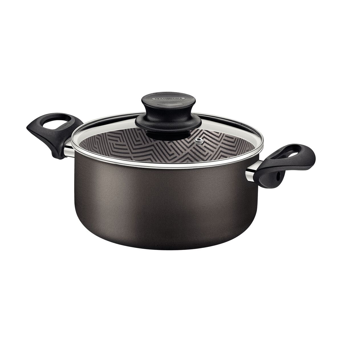Tramontina Paris Aluminum Casserole with Interior and Exterior Starflon Max Lead Nonstick Coating with a Glass Lid, 24 cm 4,9 L