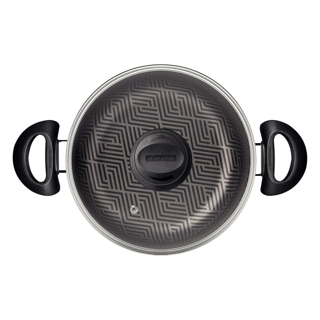 Tramontina Paris Aluminum Casserole with Interior and Exterior Starflon Max Lead Nonstick Coating with a Glass Lid, 26 cm 6,3 L