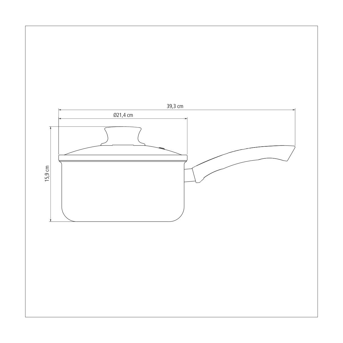 Tramontina Paris Aluminum Sauce Pan with Interior and Exterior Starflon Max Lead Nonstick Coating with a Glass Lid, 20 cm 2,9 L