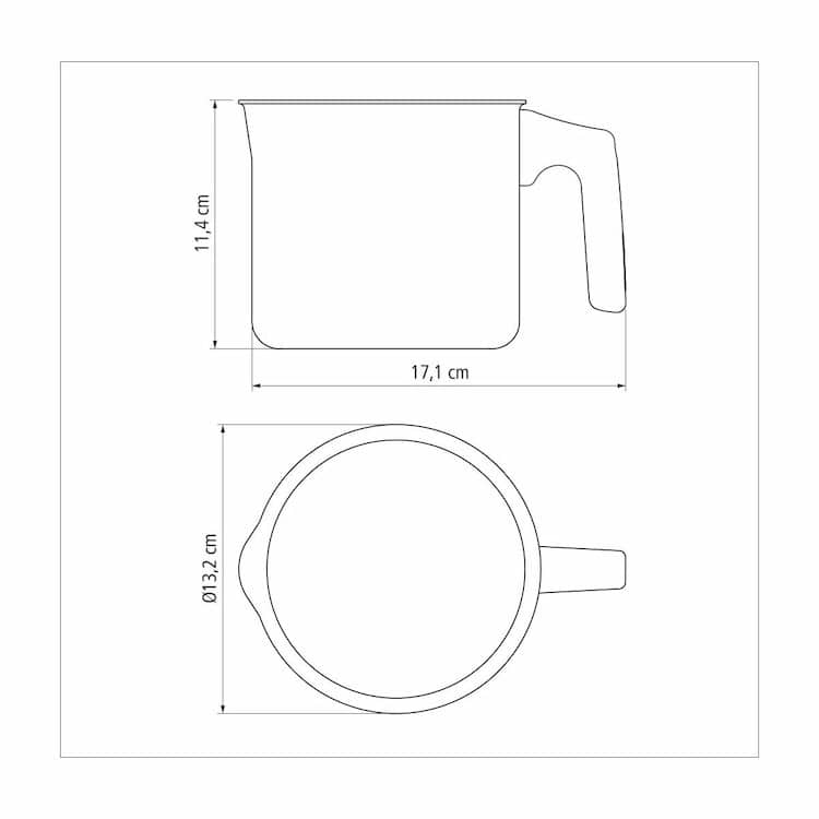 Tramontina Paris Aluminum Milk Boiler with Interior and Exterior Starflon Max Lead Nonstick Coating, 12 cm 1,2 L