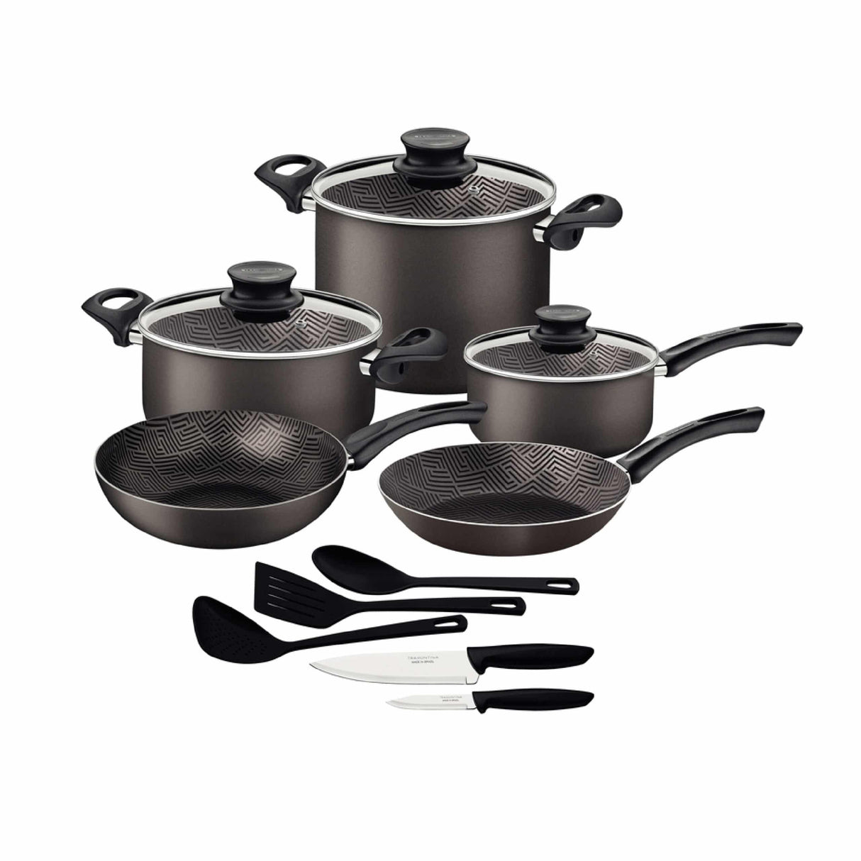 Tramontina Paris 13 Pieces Lead-Colored Aluminum Cookware Set