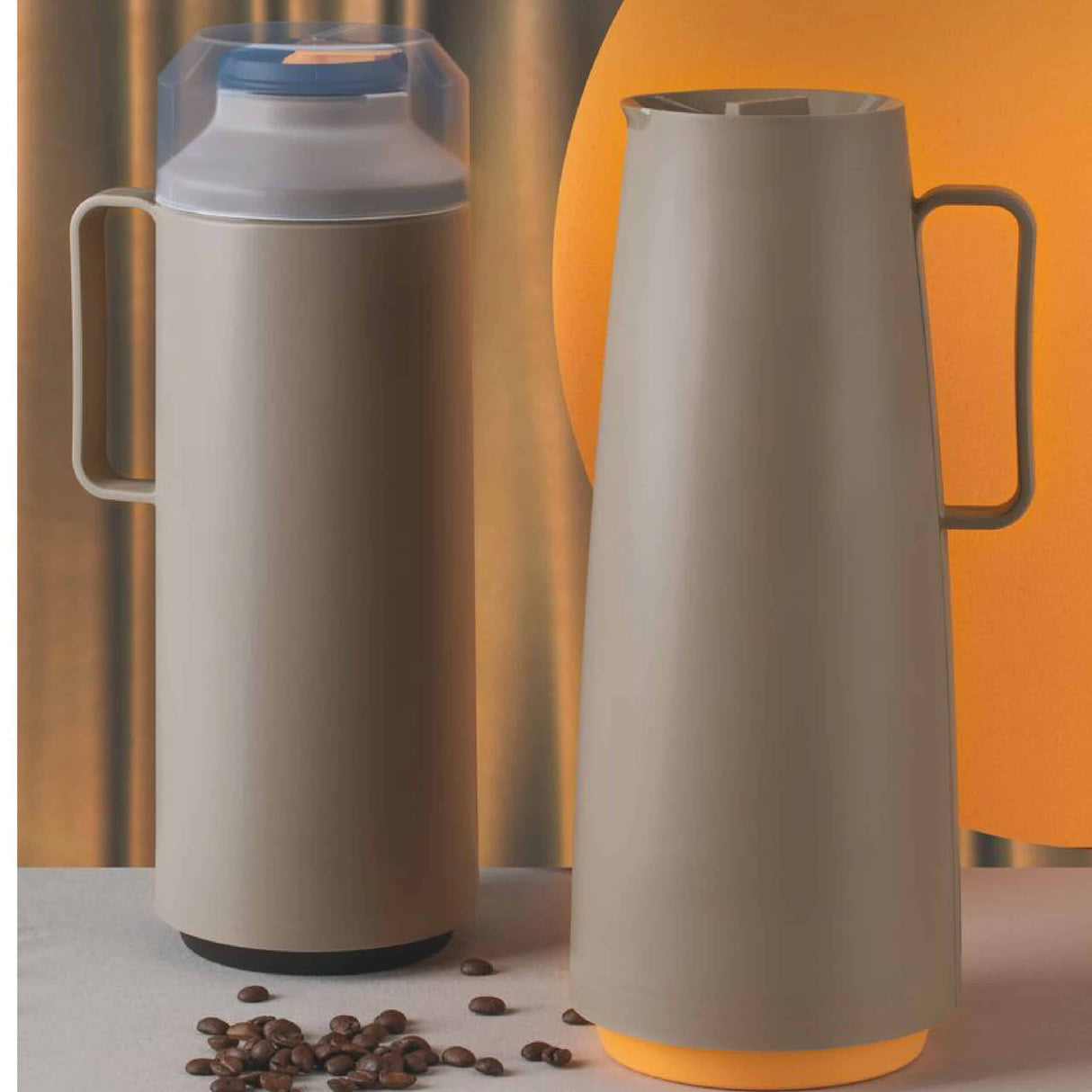 Tramontina Exata Beige Polypropylene Thermal Pot with 1 L Glass Liner