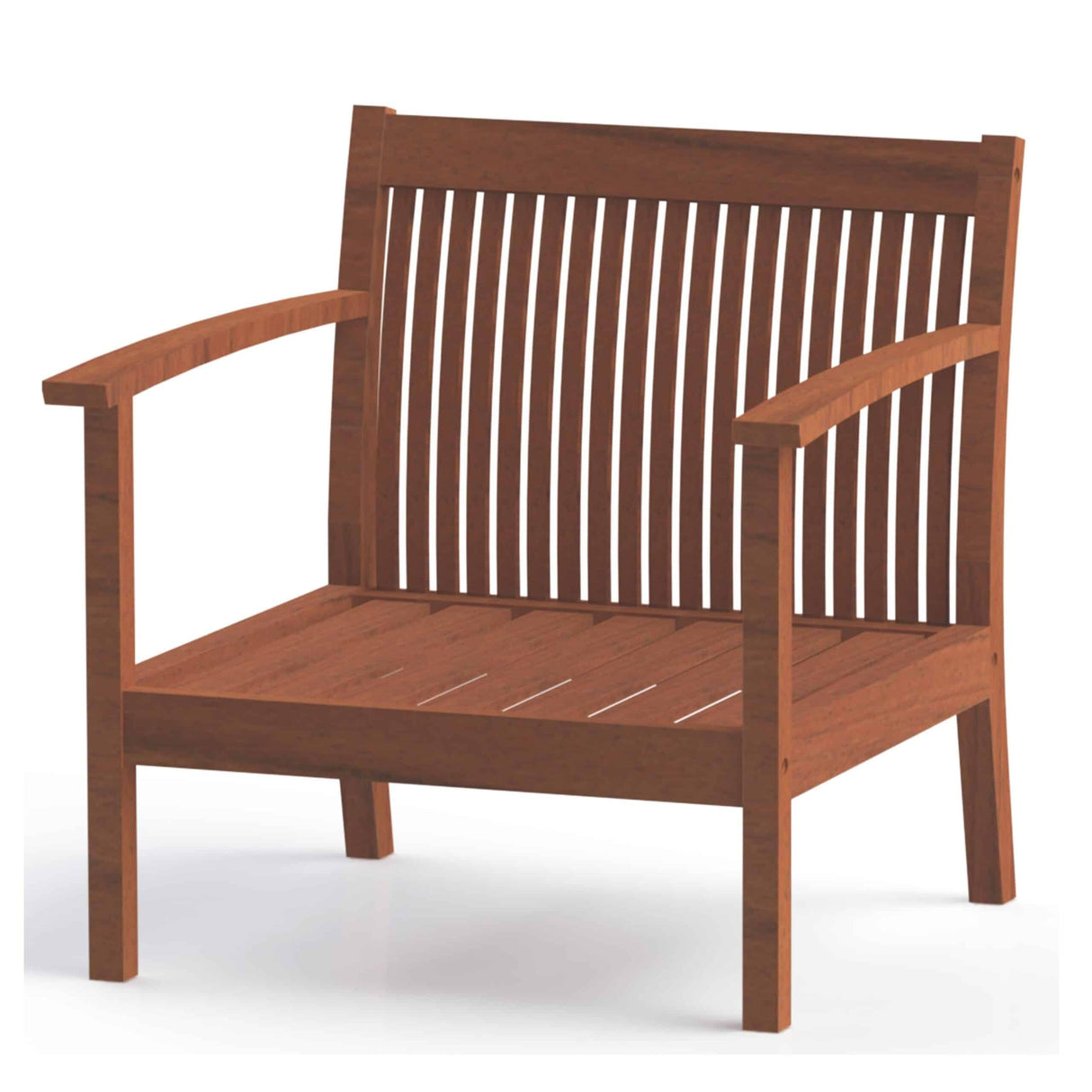 Tramontina Fitt 1 Seat Sofa in Jatoba Wood with Armrest Without Cushion