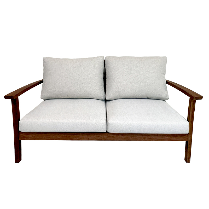 Tramontina Fitt 2 Seats Sofa in Jatoba Wood with Armrest With Cushion Delivery Only (Not Assembled)