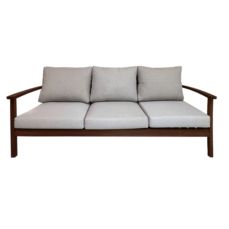 Tramontina Fitt 3 Seats Sofa in Jatoba Wood with Armrest With Cushion Delivery Only (Not Assembled)