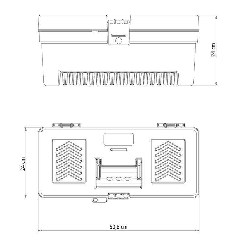 Tramontina Master 20" Plastic Tool Box with Plastic Tray Removable