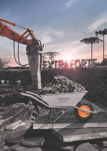 Tramontina Wheelbarrow Extraforte with Gray Metal Heavy-duty Bucket 65L Metallic Handle and Pneumatic Tire