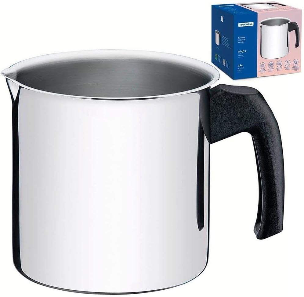 Tramontina Allegra stainless steel milk boiler and Bakelite handle, 14 cm 2 L