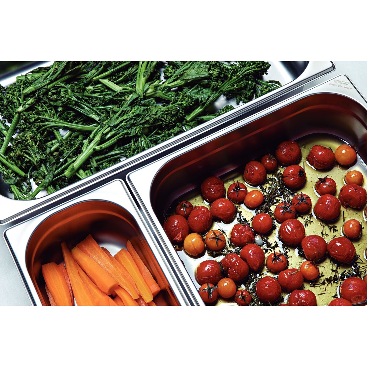 Tramontina GN 2/4 stainless steel food pan without handles, 65 mm deep - Steel 430