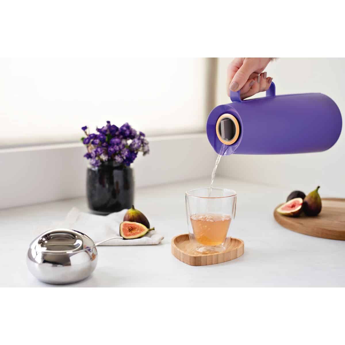 Tramontina Exata Purple Plastic Thermal Flask with 1 Liter Glass Liner