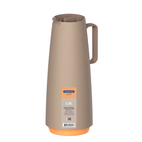 Tramontina Exata Beige Polypropylene Thermal Pot with 1 L Glass Liner