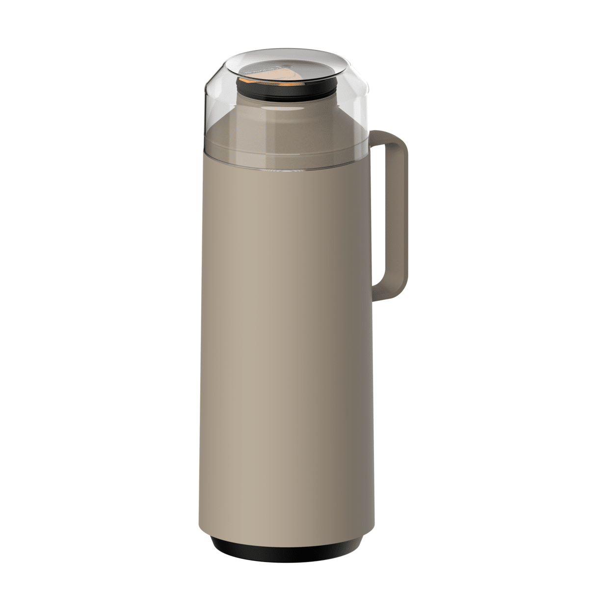 Tramontina Exata Beige Plastic Thermal Beverage Dispenser with 1 Liter Glass Liner and Plastic Lid