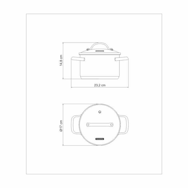 Tramontina Una 16cm 1.8L Stainless Steel Deep Casserole with Tri-ply Bottom