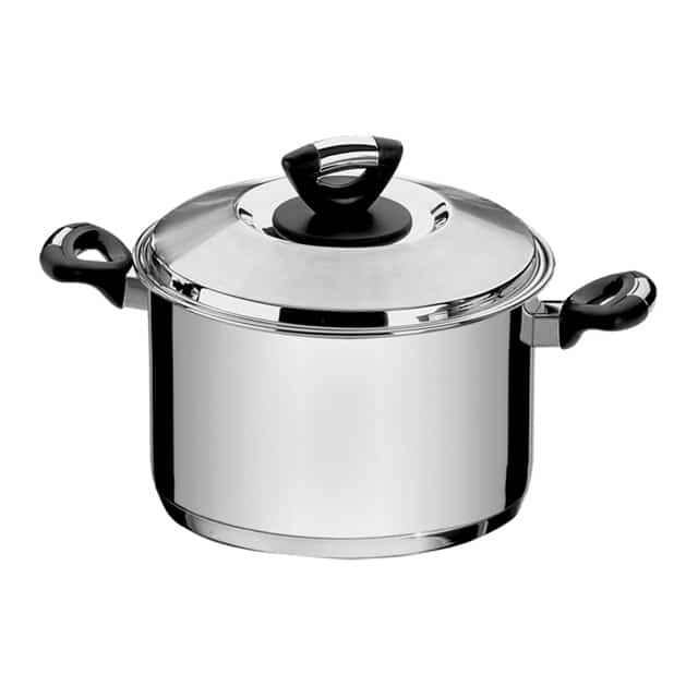 Tramontina Solar Bakelite 28cm 11.9L Stainless Steel Stock Pot with Tri-ply Bottom