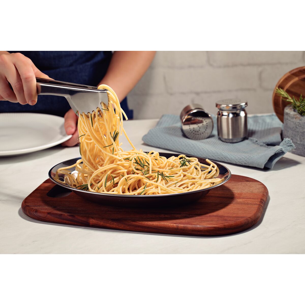 Tramontina Utility stainless steel pasta tongs