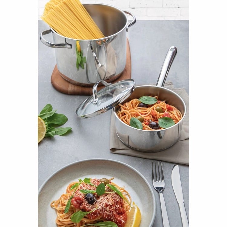 Tramontina Una 7 Pieces Stainless Steel Cookware Set with Tri-ply Bottom