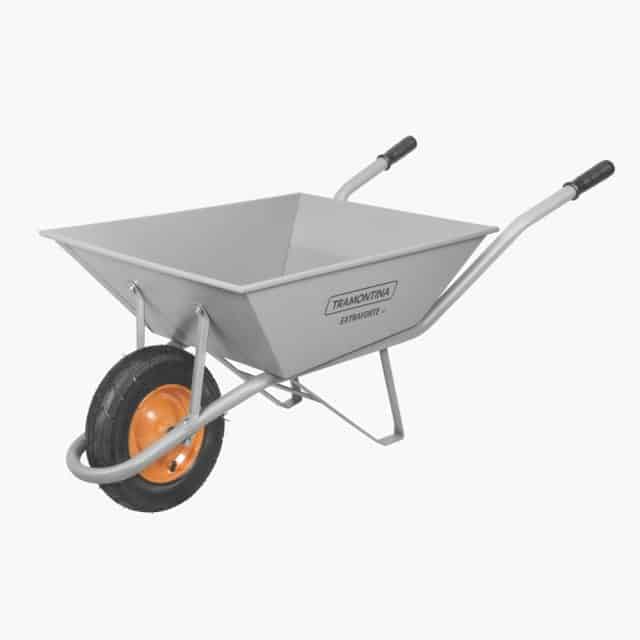 Tramontina Wheelbarrow Extraforte with Gray Metal Heavy-duty Bucket 65L Metallic Handle and Pneumatic Tire