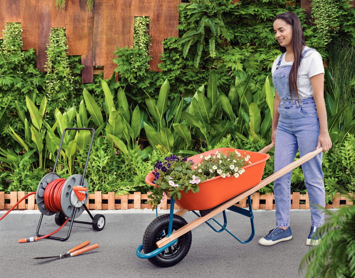 Tramontina Black Garden Hose Reel with Wheels store up to 55 meters of 1/2" hose