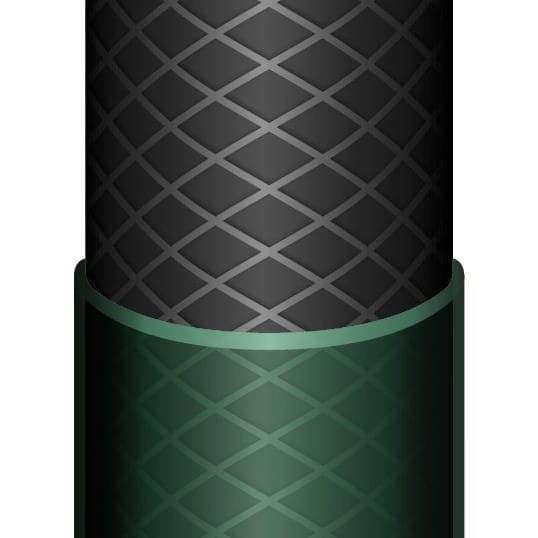 Tramontina 20m Flex Garden Hose in Green with 3-Layers PVC Fiber and Braided Polyester Cord with Thread Connectors and Sprayer