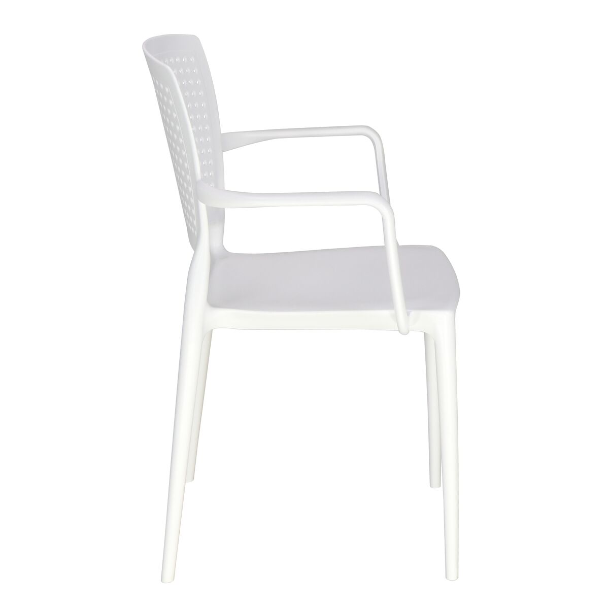 Tramontina Safira White Polypropylene and Fiberglass Chair with Armrests