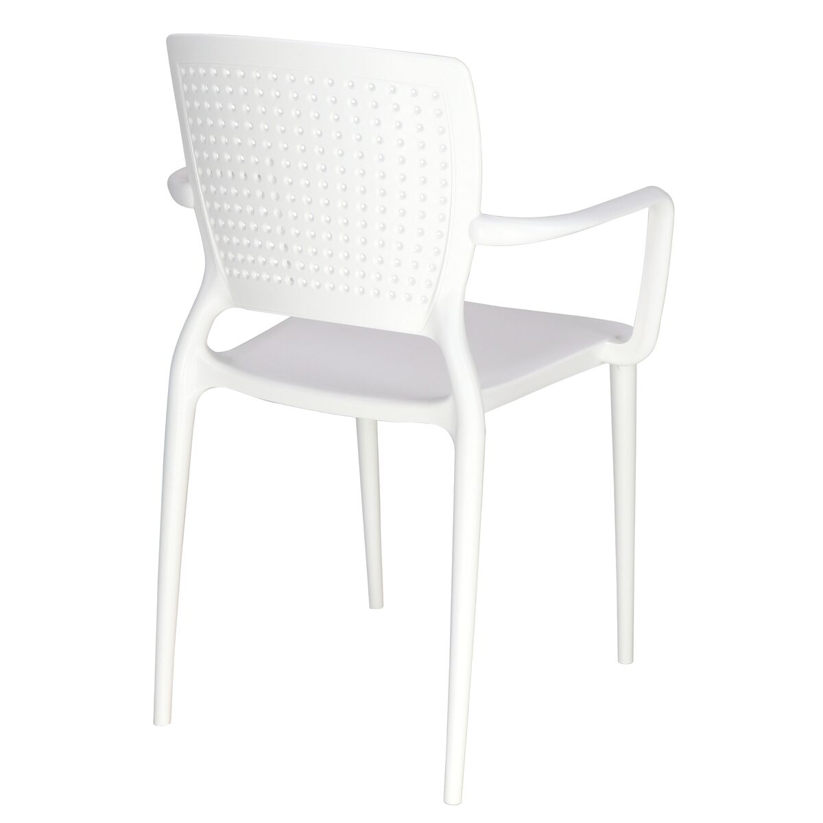 Tramontina Safira White Polypropylene and Fiberglass Chair with Armrests