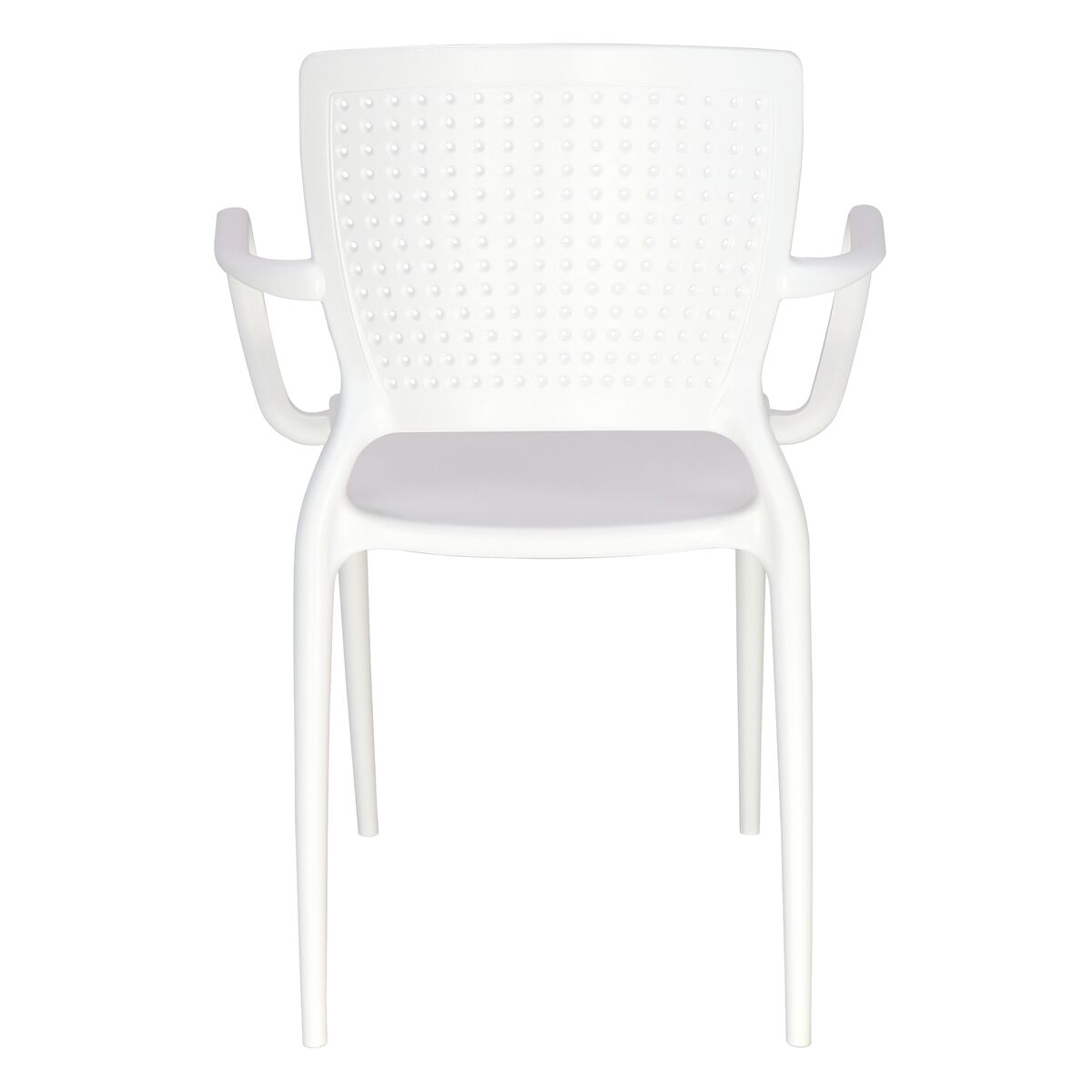 Tramontina Safira White Polypropylene and Fiberglass Chair with Armrests