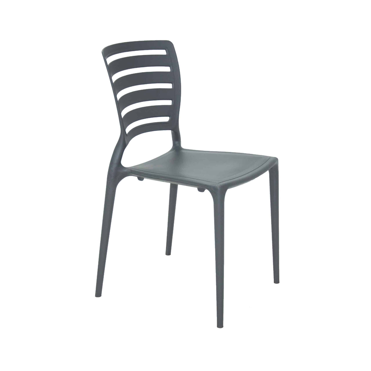 Tramontina Summa Sofia Graphite Polypropylene and Fiberglass Chair with Horizontal Backrest