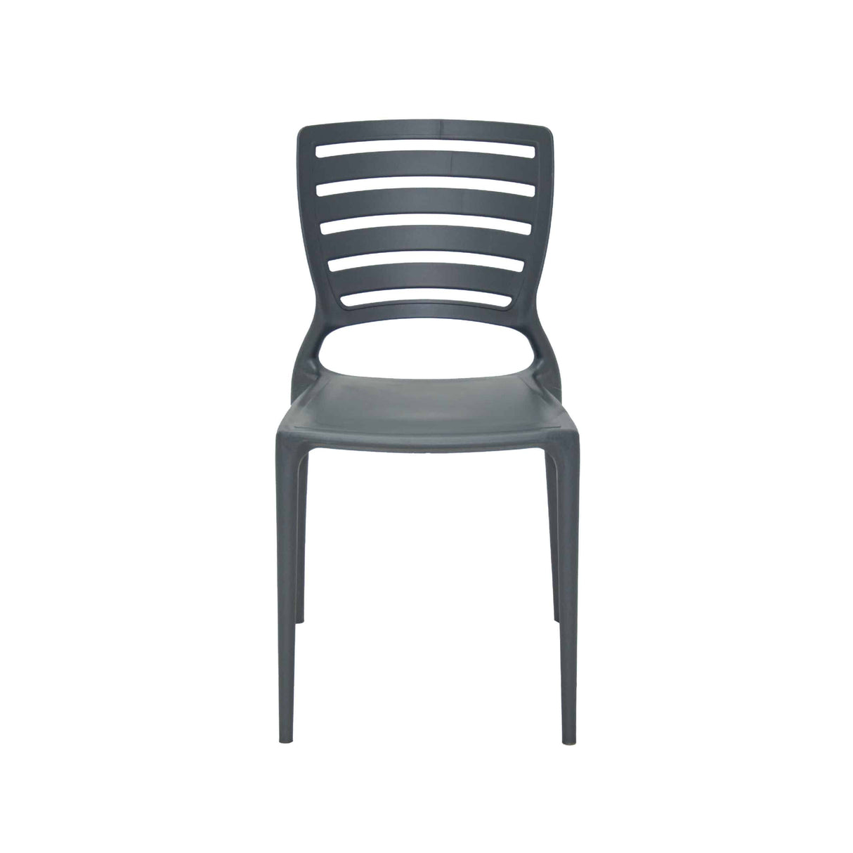 Tramontina Summa Sofia Graphite Polypropylene and Fiberglass Chair with Horizontal Backrest