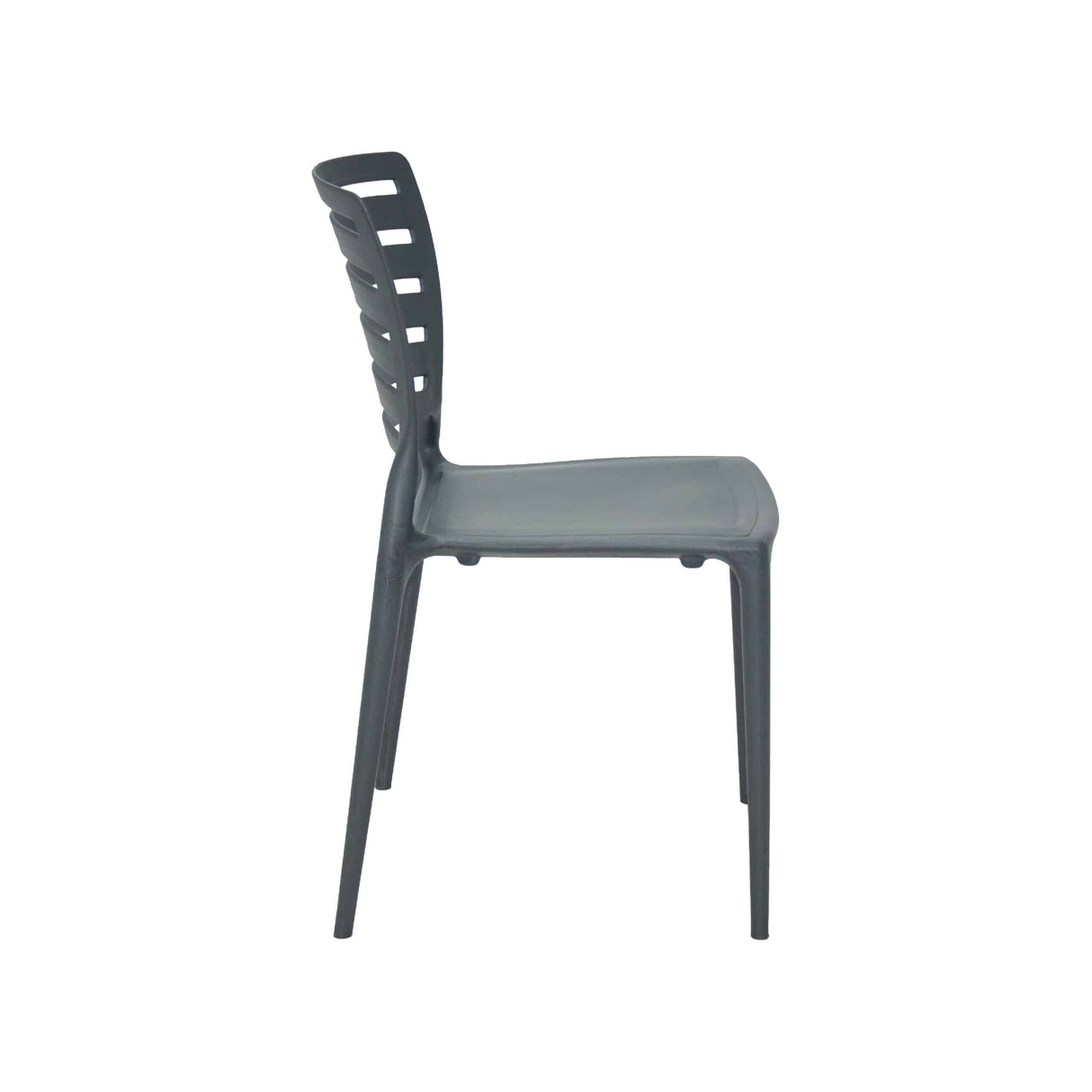 Tramontina Summa Sofia Graphite Polypropylene and Fiberglass Chair with Horizontal Backrest