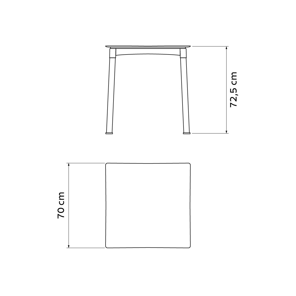 Tramontina Diana White Polypropylene Table with Anodized Aluminum Legs