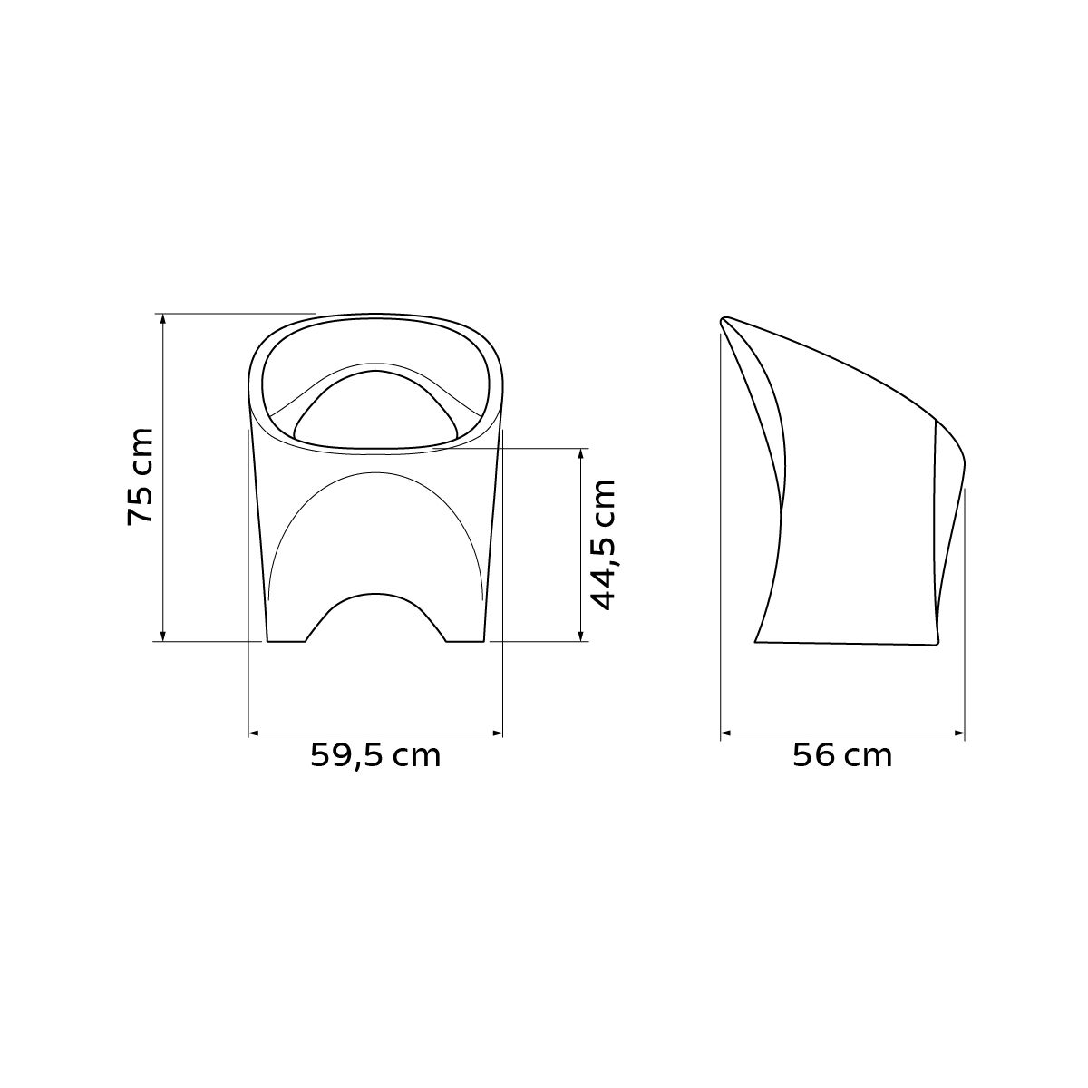 Tramontina Jet Armchair in White Polyethylene