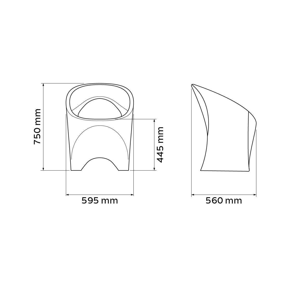 Tramontina Jet Armchair in White Polyethylene