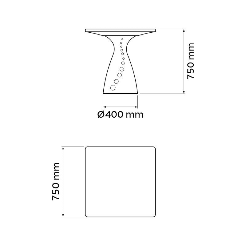 Tramontina Flut White Polyethylene Square Table
