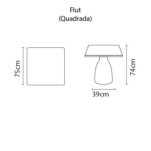 Tramontina Square Table Flut gray