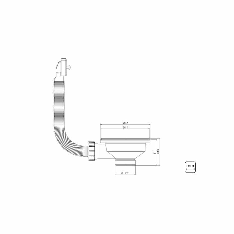 Tramontina Alpha 116x50cm 2C 34 R Stainless Steel Double Pre-polished Finish Inset Sink with Drainer and Valve with Overflow