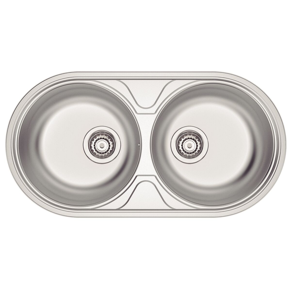 Tramontina Luna Duo 2C 36 BS stainless steel bowl with satin finish for top mount or undermount , 84x44 cm