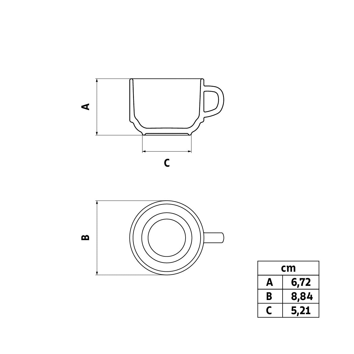 Tramontina Paola 240 ml Porcelain Tea Cup