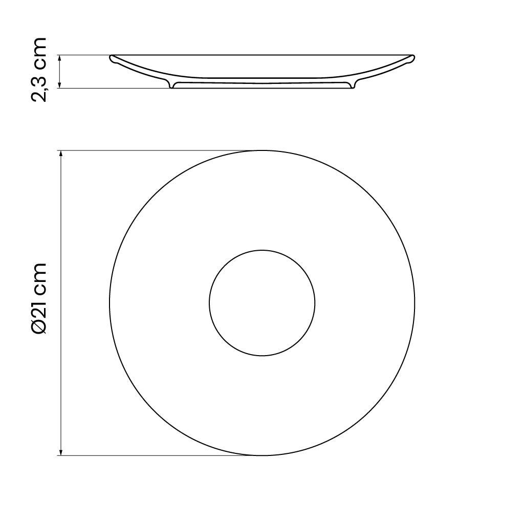 Tramontina Rustico Brown 21 cm Decorated Porcelain Dessert Plate