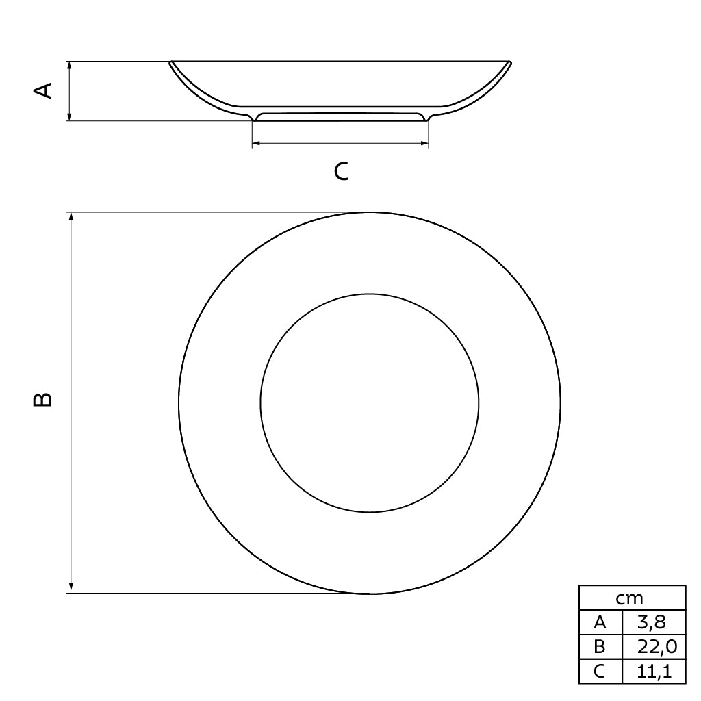 Tramontina Rustico Brown 22 cm Decorated Porcelain Deep Plate