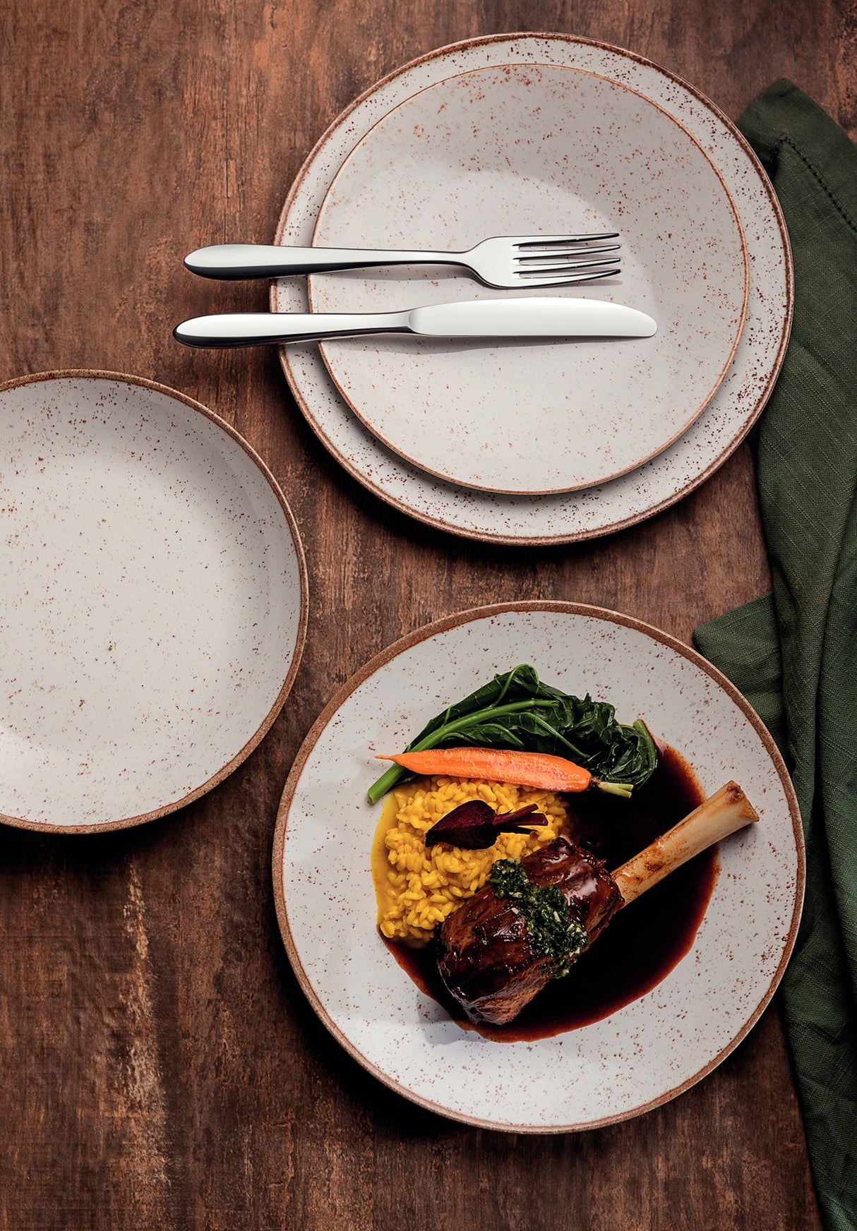 Tramontina Rustico Brown 22 cm Decorated Porcelain Deep Plate