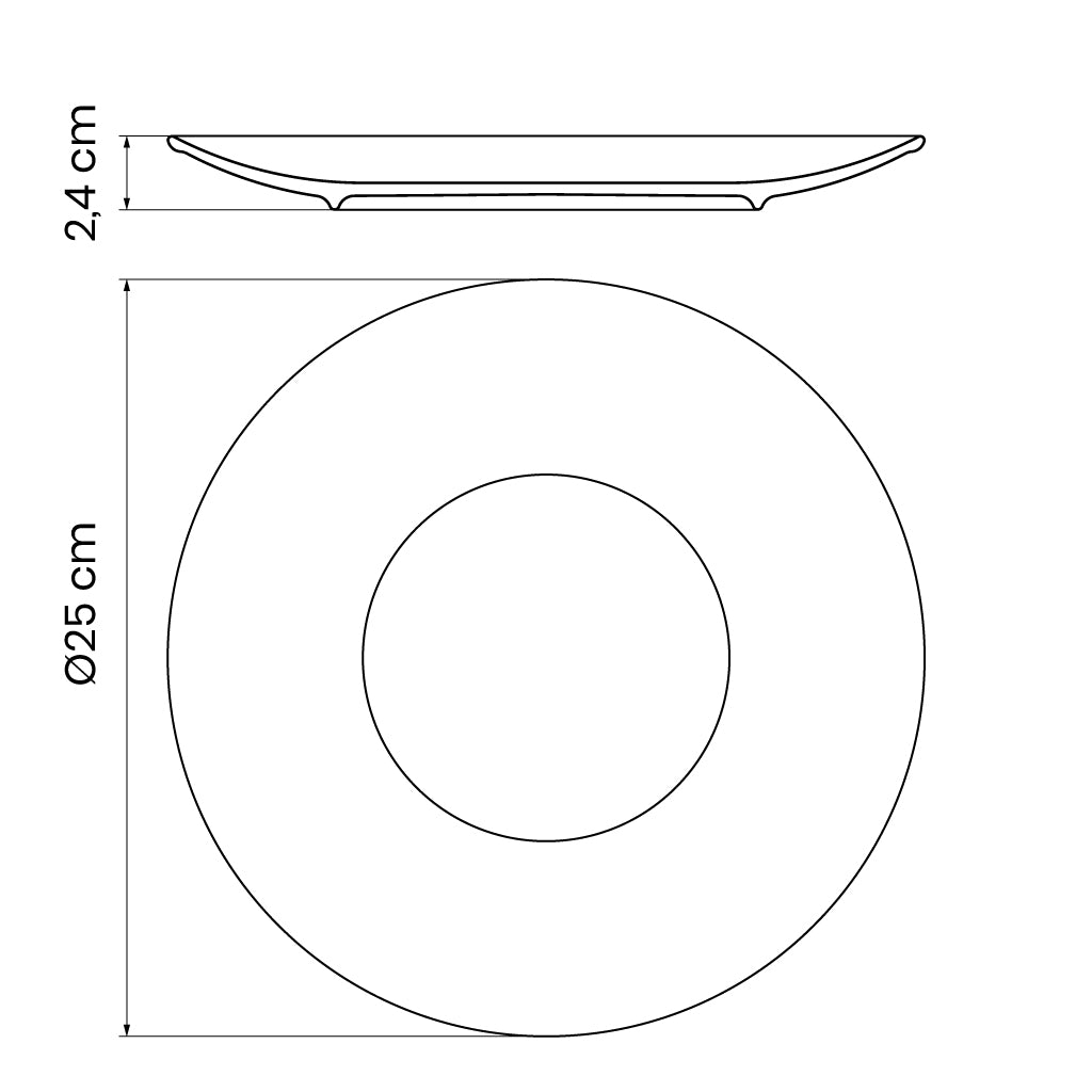 Tramontina Rustico Brown 25 cm Decorated Porcelain Dinner Plate