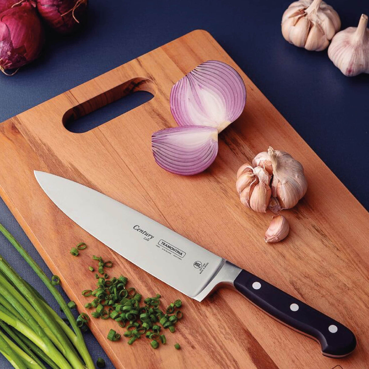 Tramontina Century 8 Inches Chef Knife with Stainless Steel Blade and Black Polycarbonate Handle