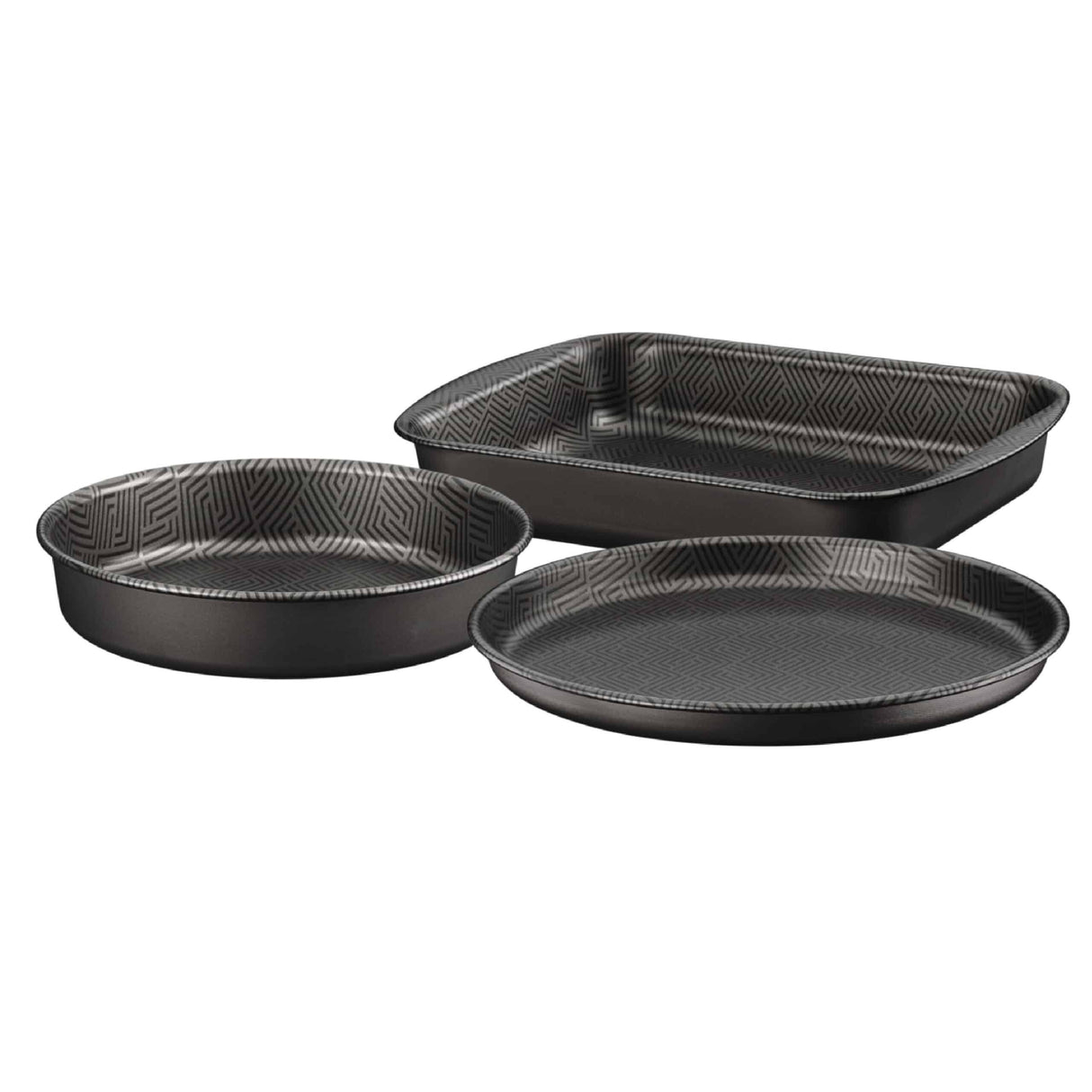 Tramontina Paris 3-Piece Black Aluminum Roasting Pan Set