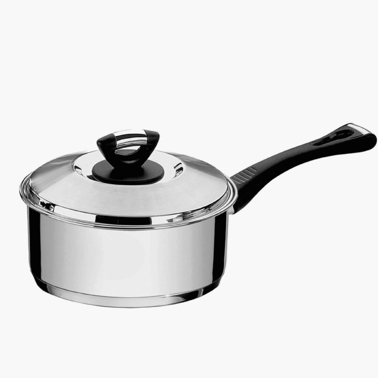 Tramontina Solar Bakelite stainless steel saucepan with lid, long handle and tri-ply base, 24 cm 4.7 L