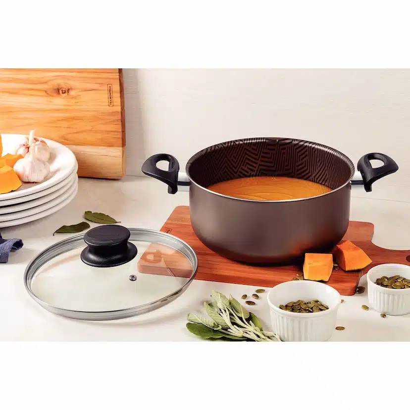 Tramontina Paris 14 Pieces Lead-Colored Aluminum Cookware Set