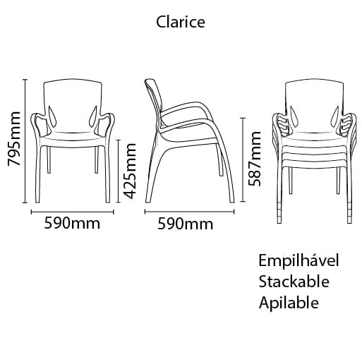 Clarice White Armchair