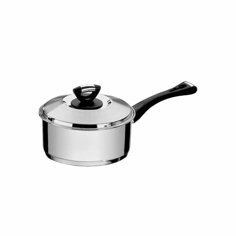 Tramontina Solar Bakelite stainless steel saucepan with lid, long handle and tri-ply base, 20 cm 2.9 L