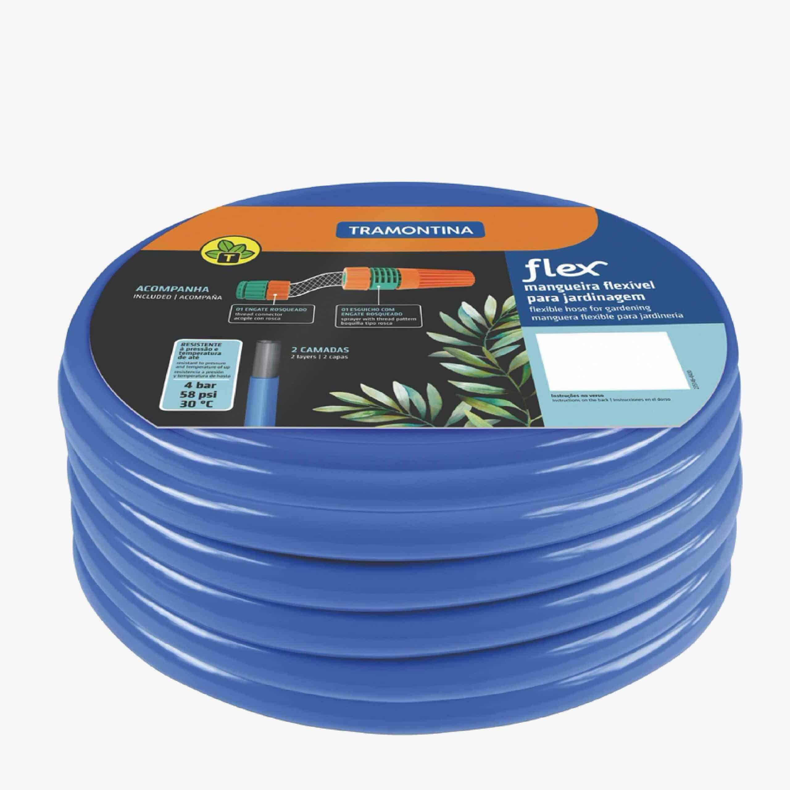 Tramontina M Flex Garden Hose In Blue With Layers Pvc Fiber With